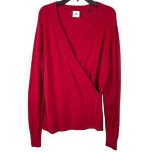 Cabi Angora Hair Blend Red Ballet Wrap Sweater Size Medium